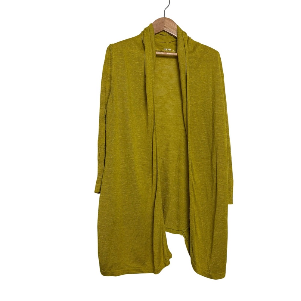 Anthropologie Sparrow Mustard Yellow Open Front Cardigan Sweater Medium